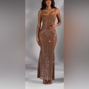 Oh Polly sheer Sequin Dress